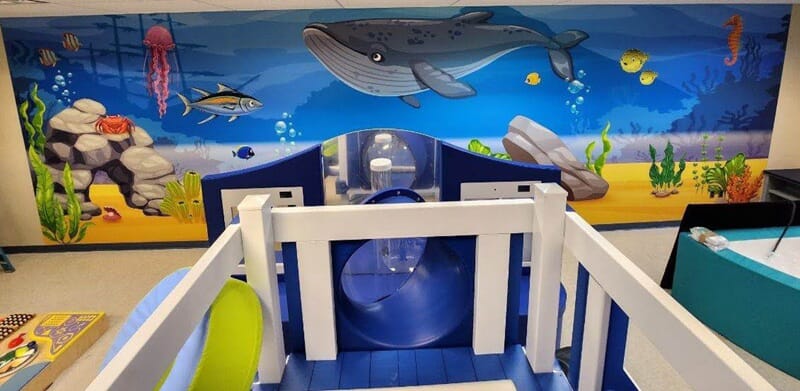 An image of an under the sea wall mural.